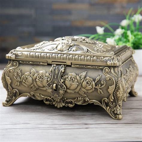 antique metal jewelry box|vintage metal jewelry boxes.